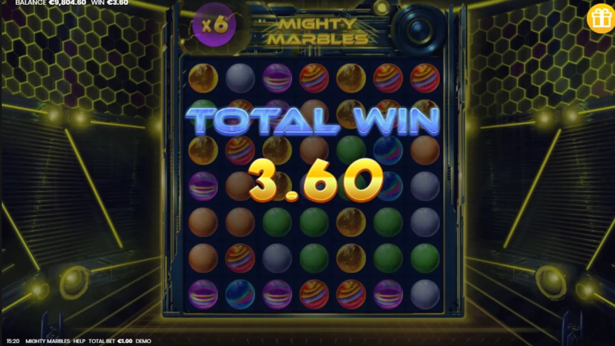 Neon cosmic theme ng Mighty Marbles slot
